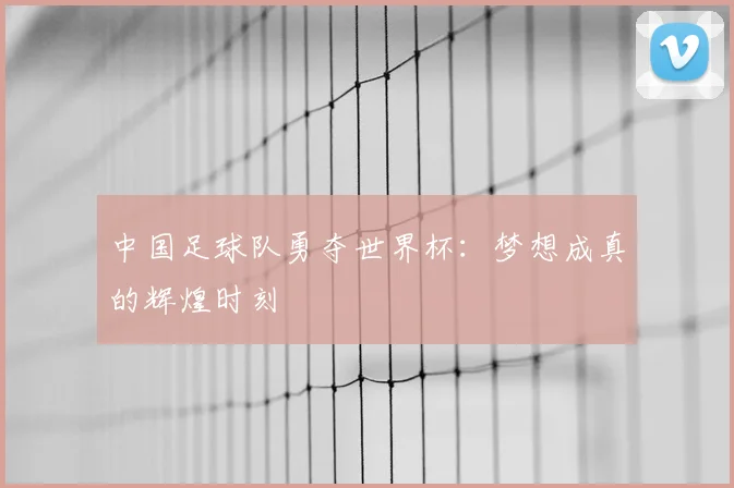中国足球队勇夺世界杯：梦想成真的辉煌时刻